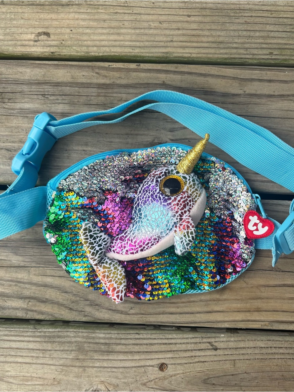 Ty Narwhal Rainbow Sequin Belt Bag - Waist Pack